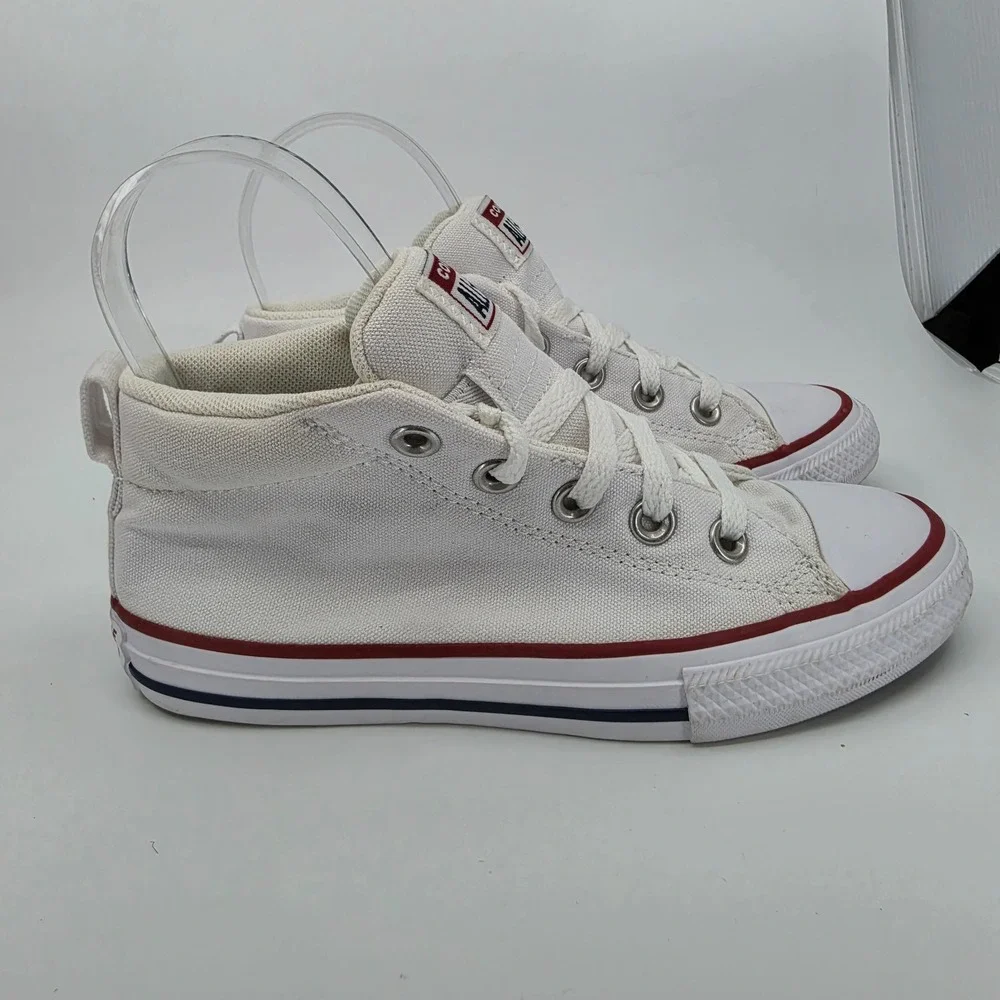 Converse Chuck Taylor All Star Street Mid Kids Shoes Size 1Y White Red Blue